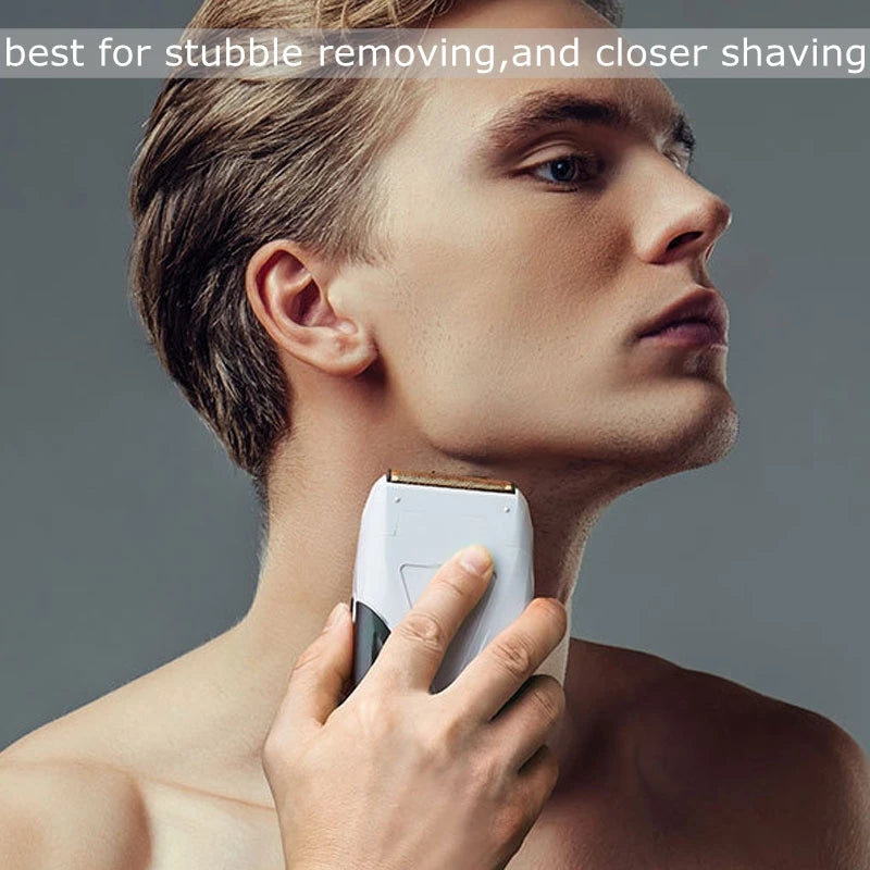 4D Powerful Electric Shaver For Men Rechargeable Stainless Steel Razor With Floating Head Fast Charging System