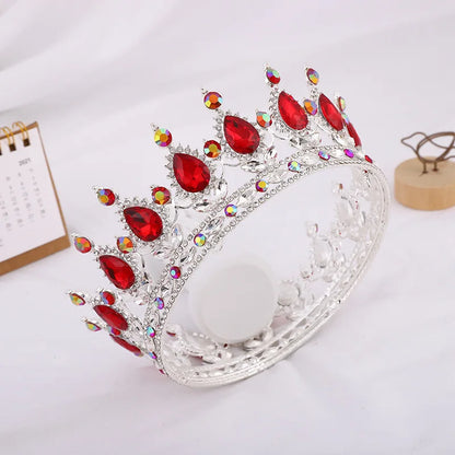 Elegant Royal Pink Crystal Bridal Tiara Crown for Weddings and Pageants