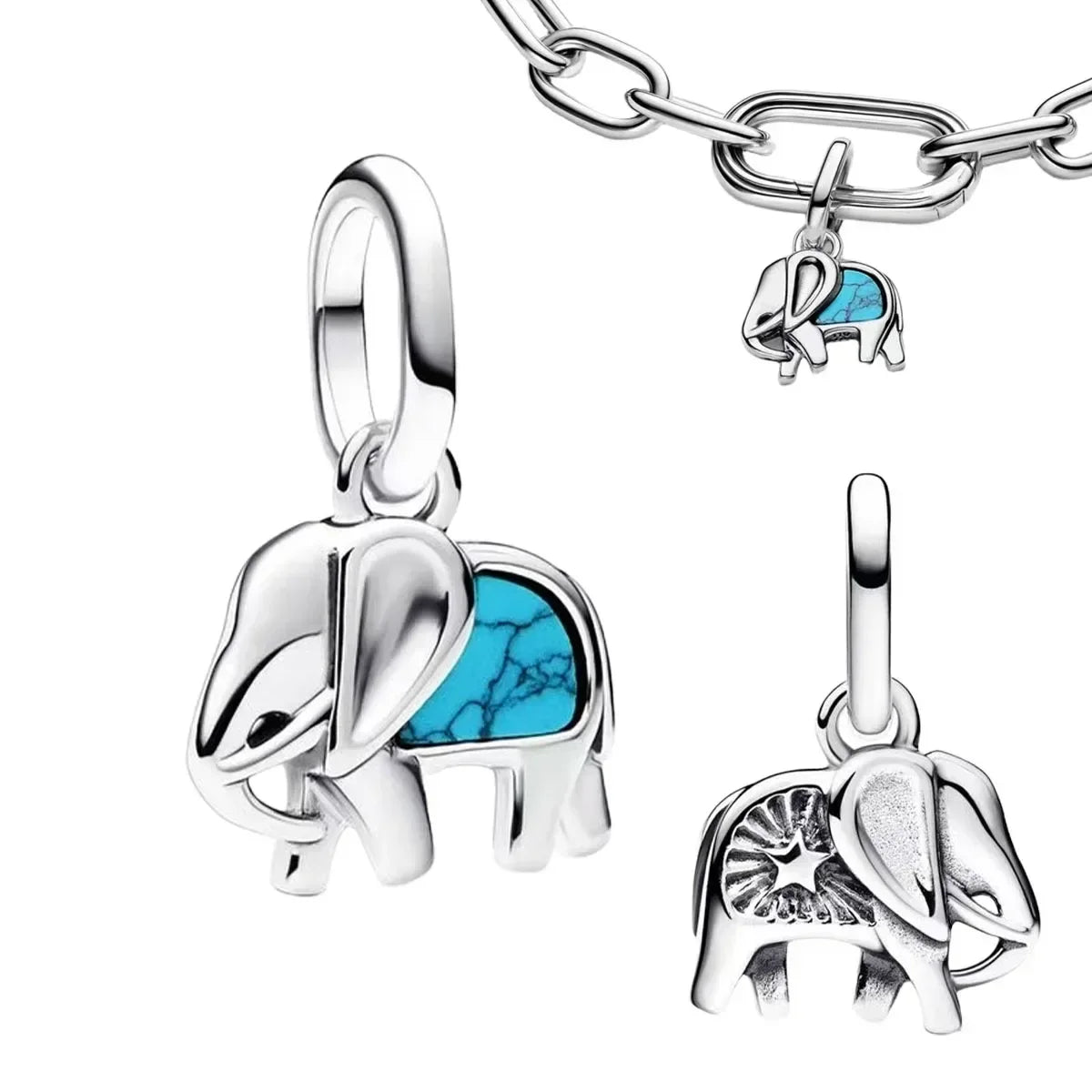 Summer Murano Glass Sea Turtle Dangle Charm Colorful Crystal Zircon Pendant 925 Sterling Silver Fine Jewelry for Original Bracelets