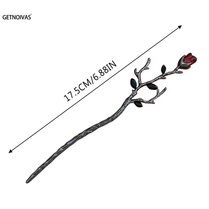Elegant Floral Metal Hairpin Set for Women - Modern Chinese Hanfu Hair Accessories