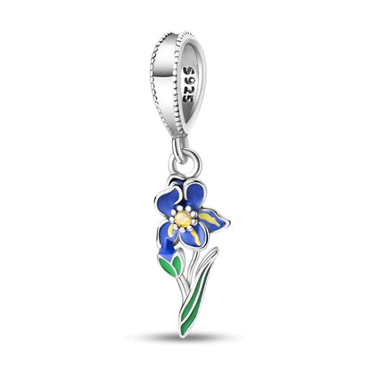 925 Silver Flower Charms Sunflower Tulip Pendants for Bracelet Jewelry Making KTC834