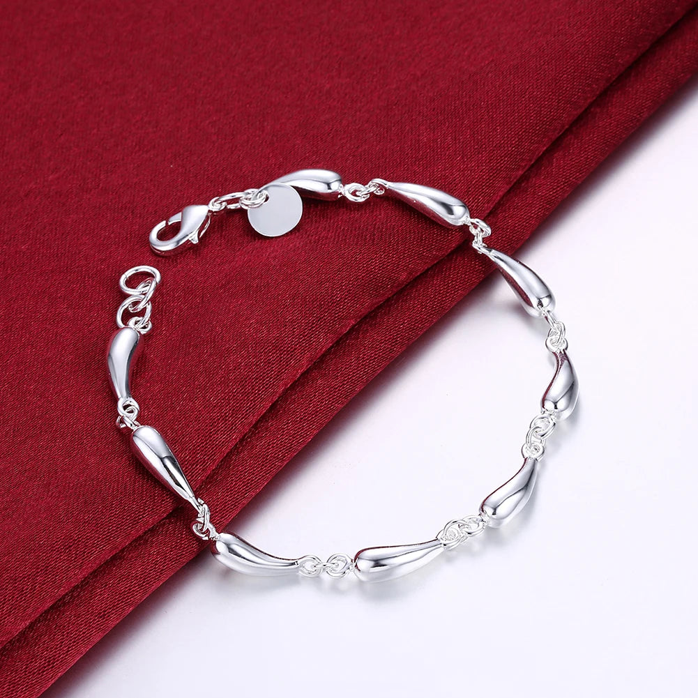Elegant 925 Sterling Silver Water Drop Jewelry Set for Women Fashion Wedding Party Gifts