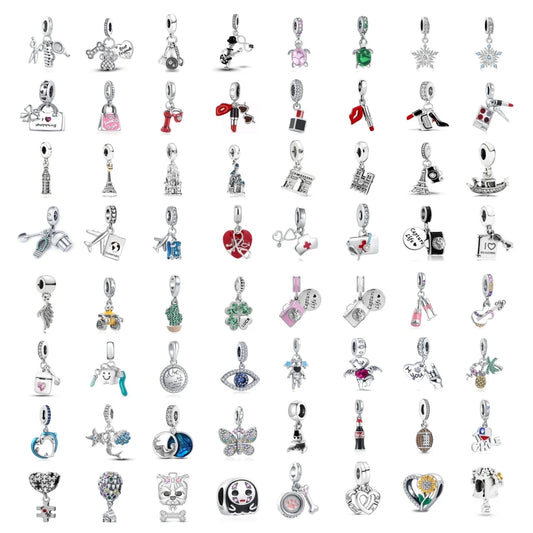 Sunflower Evil Eye Charm 925 Silver Plated Bead for DIY Bracelets Women's Jewelry