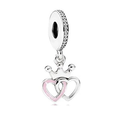 Yinyang Flower Clover Pendant 925 Silver Amulet for Bracelets DIY Jewelry Gift B1092