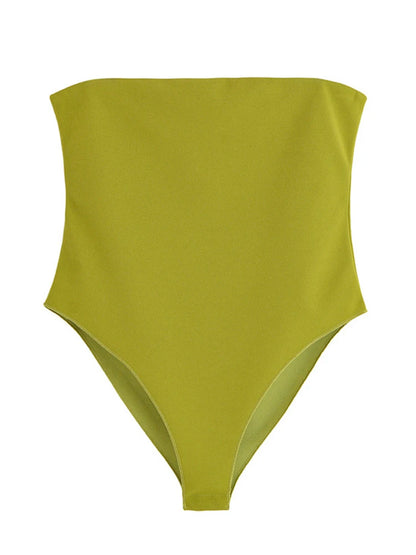 2025 Summer Solid Color Wrap Chest Jumpsuit For Women Slim