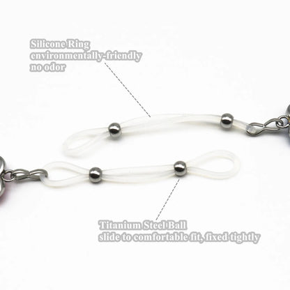Adjustable Faux Nipple Piercing Jewelry With Pearls - Non Pierced Nipple Noose Rings