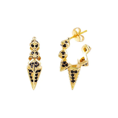 Crmya Gold-Color Cubic Zirconia Hoop Earrings Set for Women Fashion Jewelry 2023