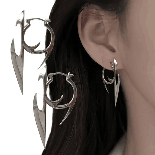 Punk Rock Irregular Spike Stud Earrings for Hip Hop Gothic Style