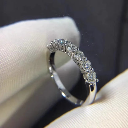 Real 100 Percent 925 Sterling Silver Diamond Engagement Wedding Band Ring Set for Women