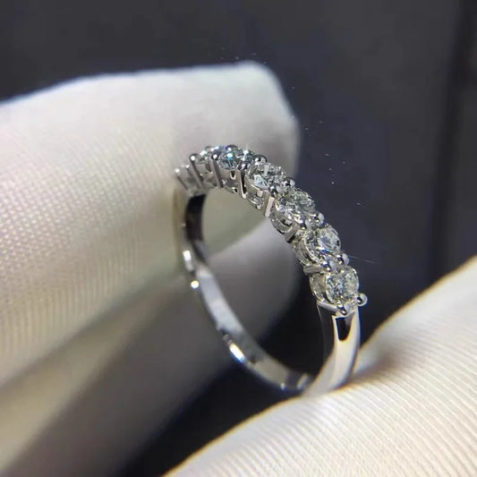 Real 100 Percent 925 Sterling Silver Diamond Engagement Wedding Band Ring Set for Women