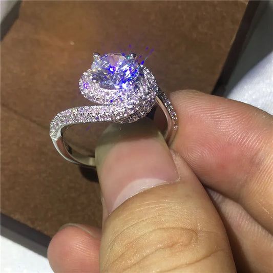 Fashion Moissanite Anniversary Ring 925 Sterling Silver for Engagement Wedding