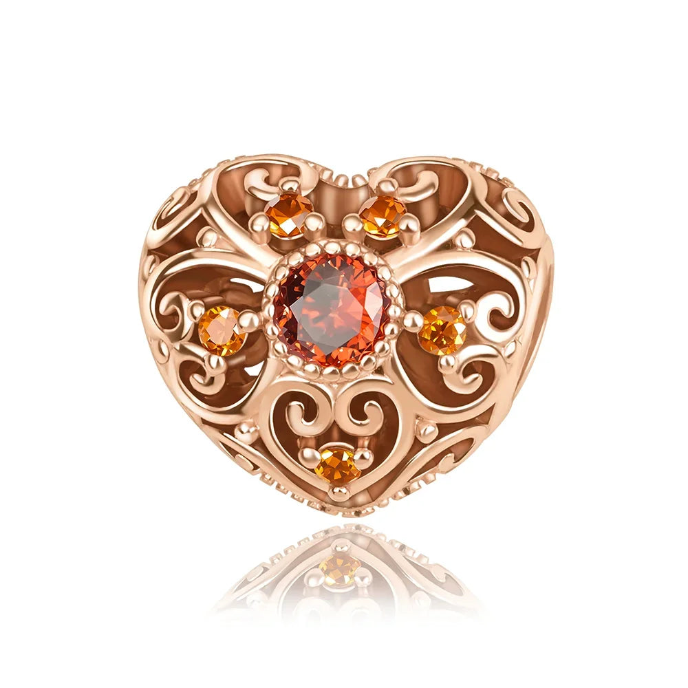 Original 925 Sterling Silver Rose Gold Snowflake Heart Fish Charms Beads for DIY Necklace and Bracelet Jewelry Gift