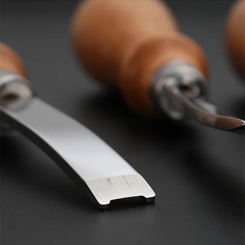 French Leather Edger - User-Friendly Beveling Knife with Wood Handle for Crafting