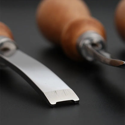 French Leather Edger - User-Friendly Beveling Knife with Wood Handle for Crafting
