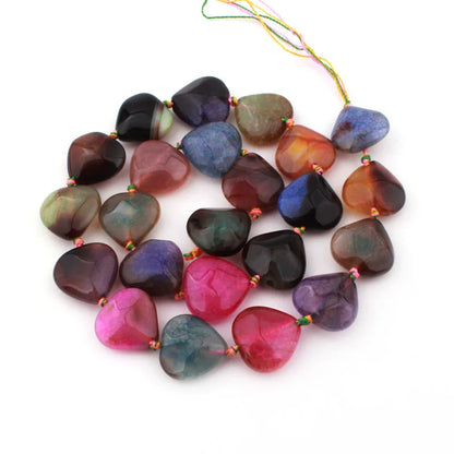 Natural Multicolor Cracked Agate Faceted Stone Beads for DIY Necklaces and Bracelets 15 Inches