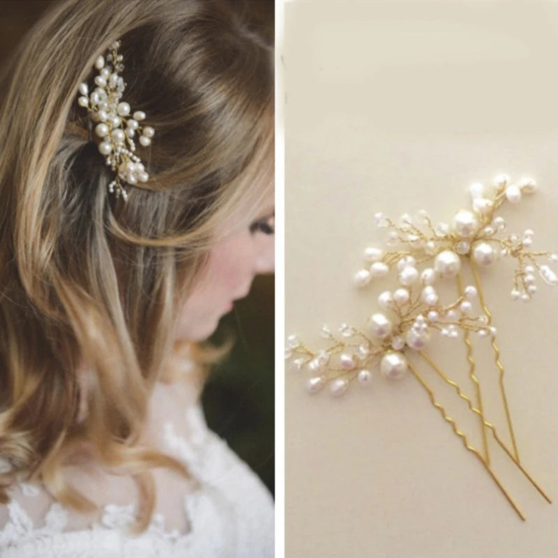 Elegant Bridal Pearl Hairpins Headpieces for Women - Timeless Wedding Hair Accessories