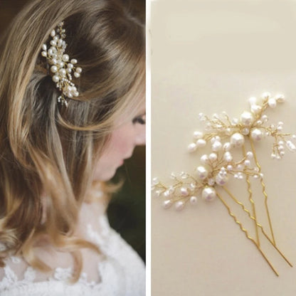Elegant Bridal Pearl Hairpins Headpieces for Women - Timeless Wedding Hair Accessories