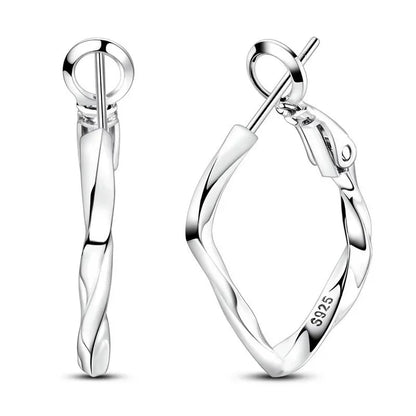 Luxury Colorful 925 Sterling Silver Hoop Earrings with Zircon Heart and Apple Pendants Birthday Gift for Women