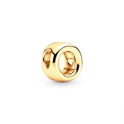 Gold Plated A To Z Alphabet Charm Beads For 925 Bracelet