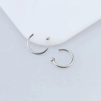 2/6 Pcs Top Rated Stainless Steel Fake Nose Rings for Women Stylish Lip and Nostril Piercing Jewelry