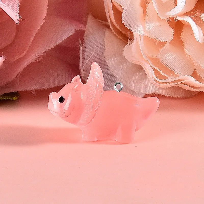 Luminous 3D Dinosaur Charms Resin Pendants for DIY Jewelry Making