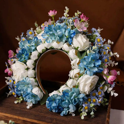 Elegant Floral Crown Headband for Women and Girls - Perfect Wedding and Festival Accessory