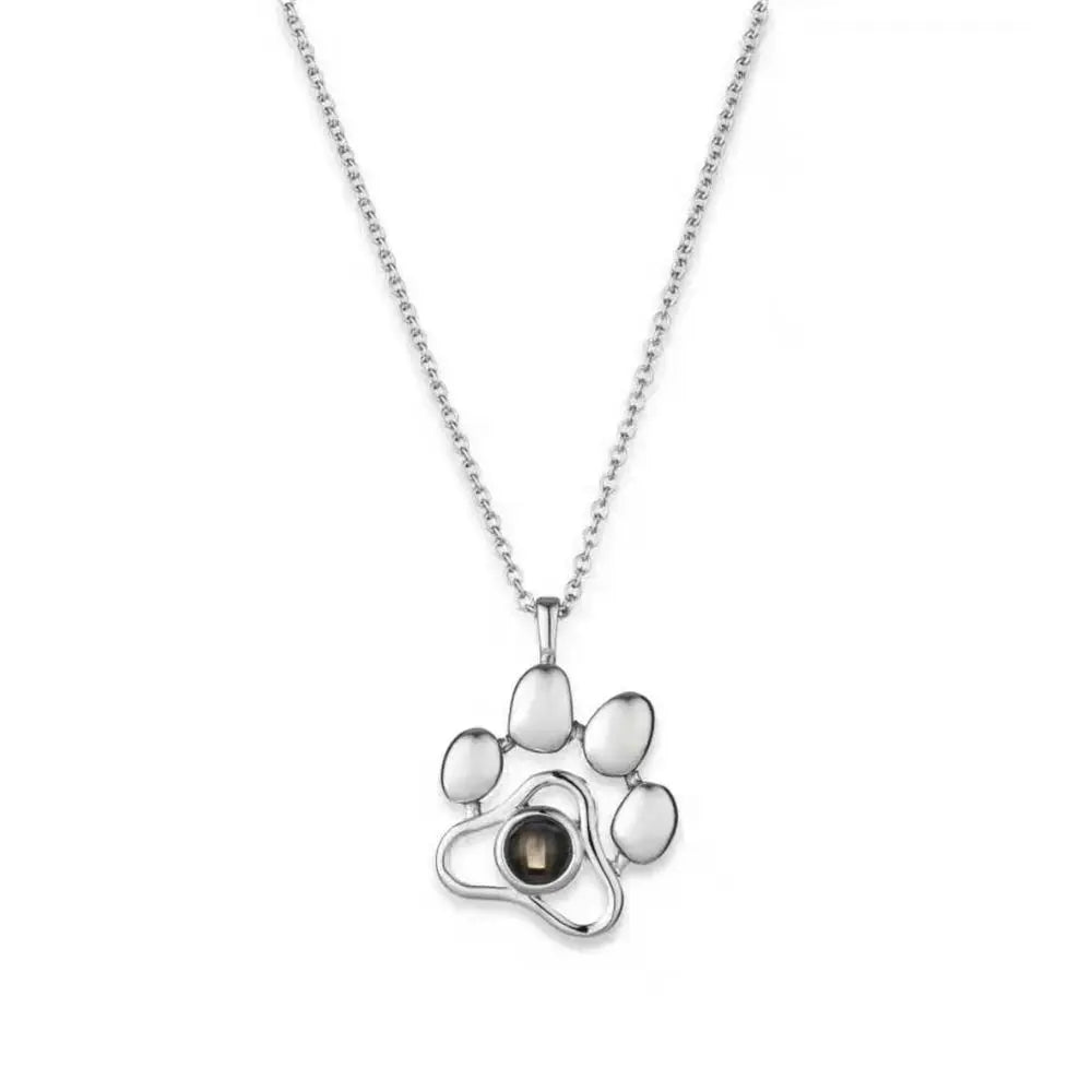 100 Languages I Love You Projection Pendant Necklace for Women silver-8