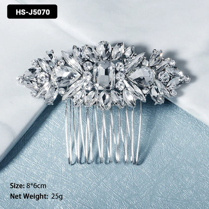 Efily Classic Silver Wedding Hair Combs - Crystal Rhinestone Bridal Accessories HS-J5070 Hair Combs