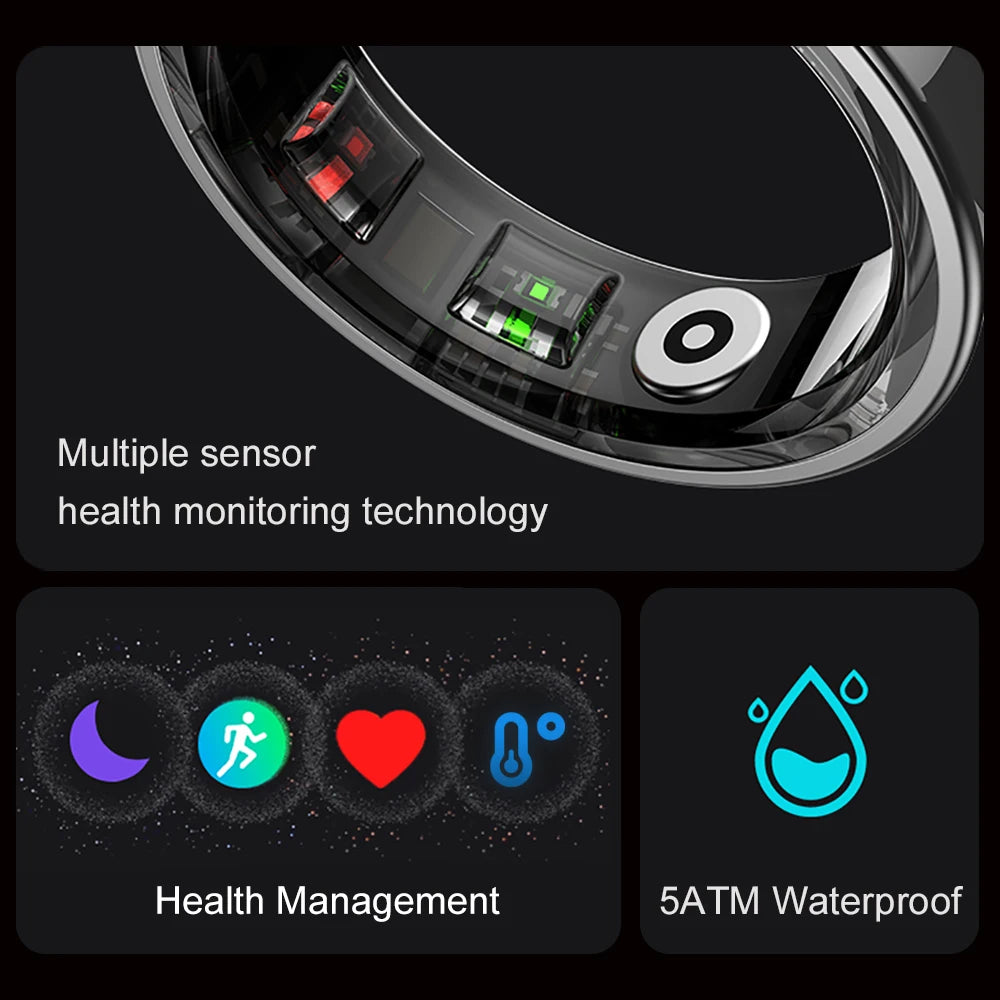 2024 COLMI R09 Smart Ring for Men and Women with Health Sleep and Skin Temperature Monitoring 60 Days Battery Life Charging Case Included