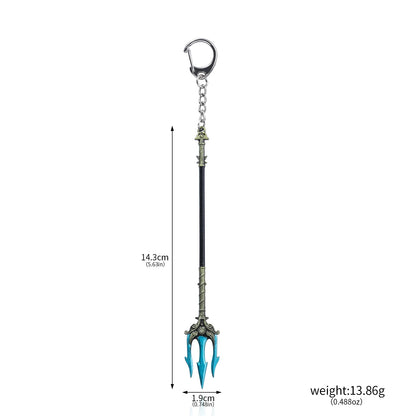 Creativity Poseidon Trident Keychain Cosplay Accessory for God of War Fans