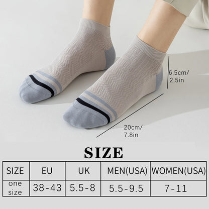 5 Pairs Mens Colorblock Mesh Sports Socks Anti Odor