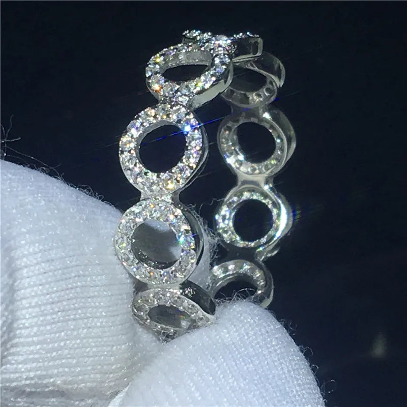 Classic Lady Lab Diamond Ring in 925 Sterling Silver Elegant Bridal Engagement Jewelry Gift for Women Style 12