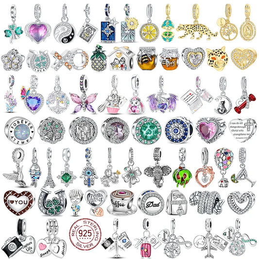 Elegant 925 Sterling Silver Butterfly Airplane Dangle Beads for Charm Bracelets