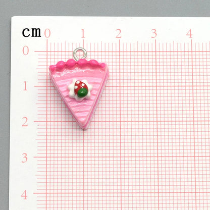 3D Mini Strawberry Cake Resin Charms for DIY Jewelry and Crafts