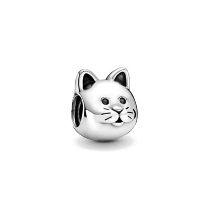Exquisite 925 Silver Cat Claw Pendant Beads with Safety Chain for European Bracelets B095