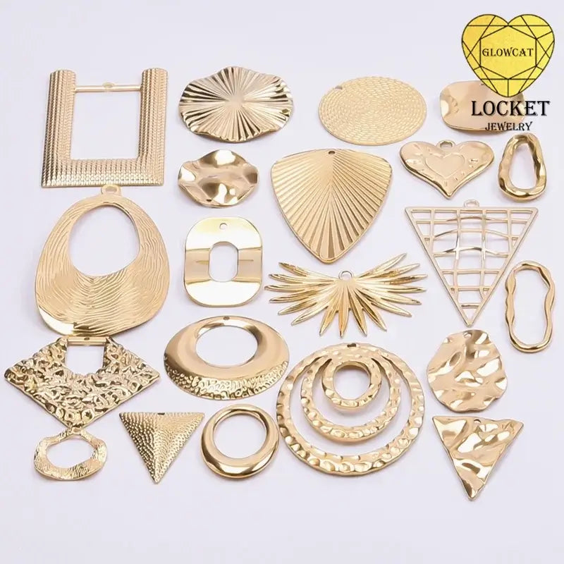 4Pcs Lot Stainless Steel Geometric Hammered Heart Dangle Charms for DIY Jewelry Making