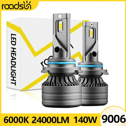 Ultra-Bright LED Car Headlight Bulbs 9006 HB4 24000LM 6000K White Canbus Compatible
