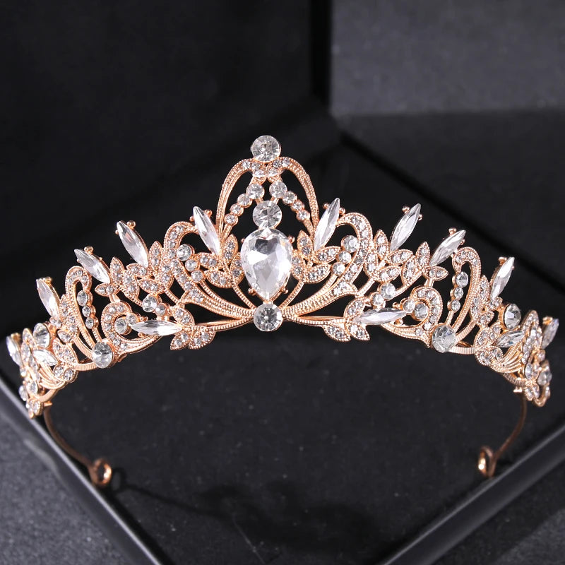 Gold Crystal Bridal Tiara - Top-Rated Rhinestone Headband for Weddings Gold 7