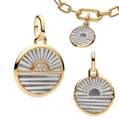 Original 925 Sterling Silver Ocean Pearl Shell Octopus Charm Bead Jewelry Set for Summer Romantic Style