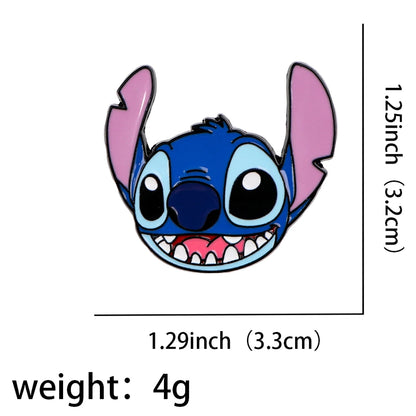 Cute Stitch Enamel Pin Cartoon Alien Brooch for Women Anime Jewelry Gift