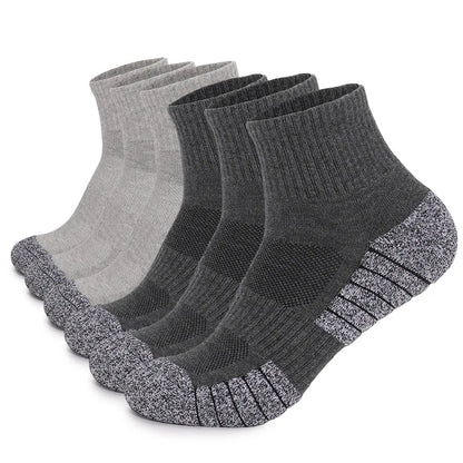 6 Pairs Mens Thermal Terry Hiking Socks Mid Crew Cushioned