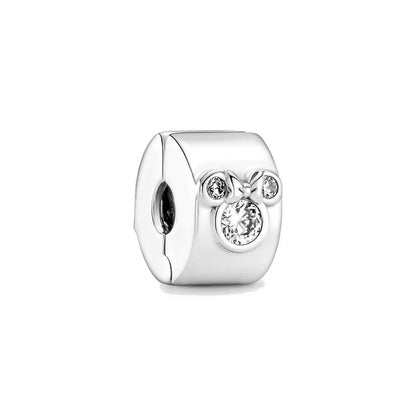 Exquisite 925 Silver Rabbit and Mouse Pendant Beads for DIY European Bracelets with Zircon Accents
