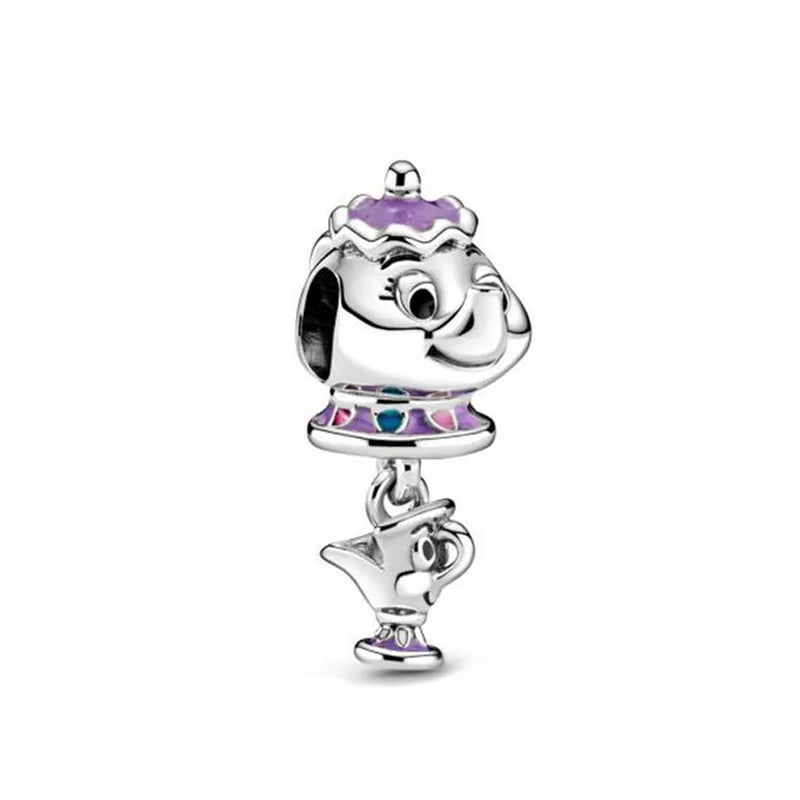 Exquisite 925 Silver Pumpkin Kettle Cup Firefly Butterfly Pendant for European Original Bracelet DIY Jewelry