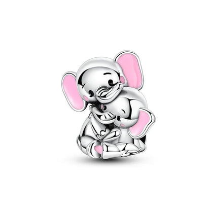 925 Sterling Silver Colorful Elephant Animal Charms for DIY Jewelry Necklace Bracelet Gifts