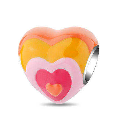 925 Sterling Silver Zirconia Heart Gold Silver Charm