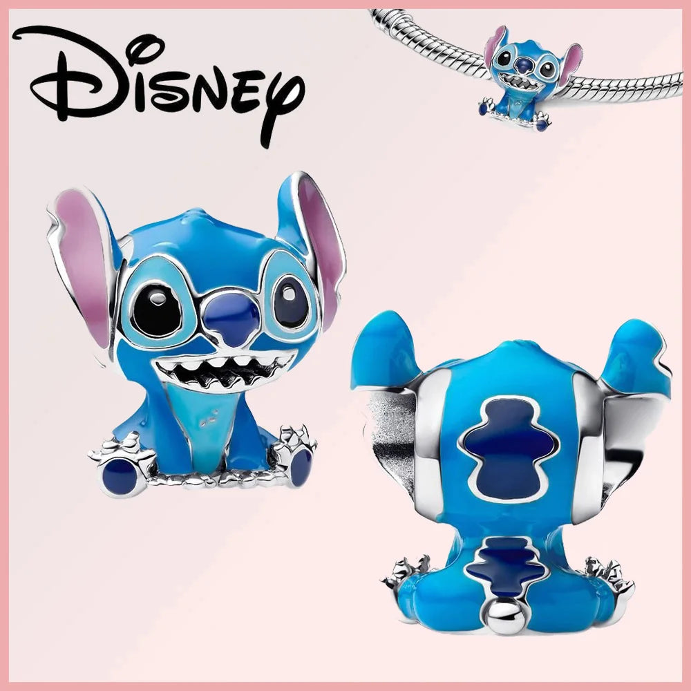 Disney 925 Sterling Silver Stitch Minnie Winnie Dangle