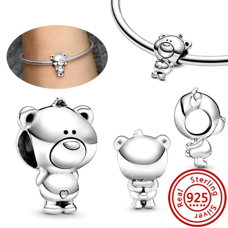 Sterling Silver Animal Charm Beads for Bracelets Featuring Unicorns, Squirrels, Elephants, Owls, Cats, Dogs, Lions, Bears and Rabbits Y120