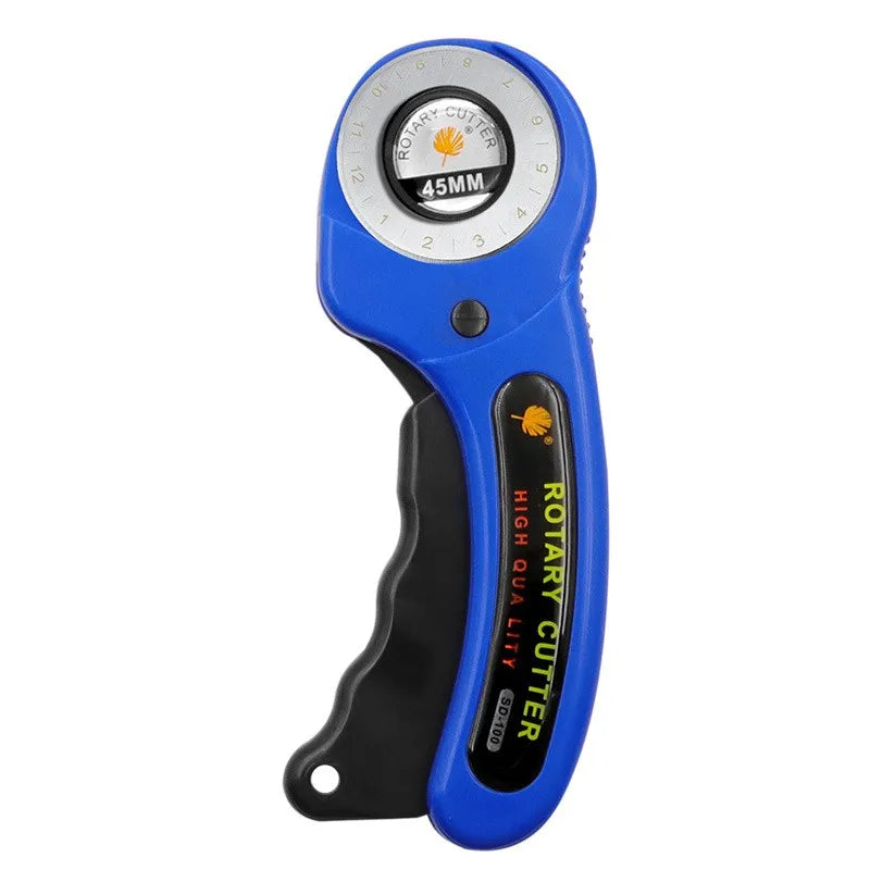 Ergonomic 45mm Rotary Cutter Set - Top-Rated Leather Craft Tool for Effortless DIY Sewing & Quilting Blue Cutter