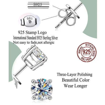CWWZircons Sterling Silver 925 CZ Stud Earrings