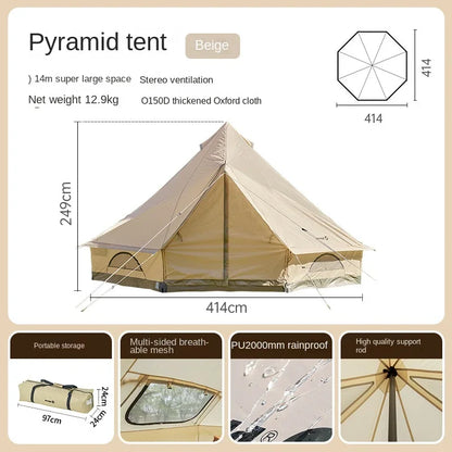 Indian Pyramid Luxury Family Yurt Tent Waterproof Multi Person Outdoor Camping Shelter